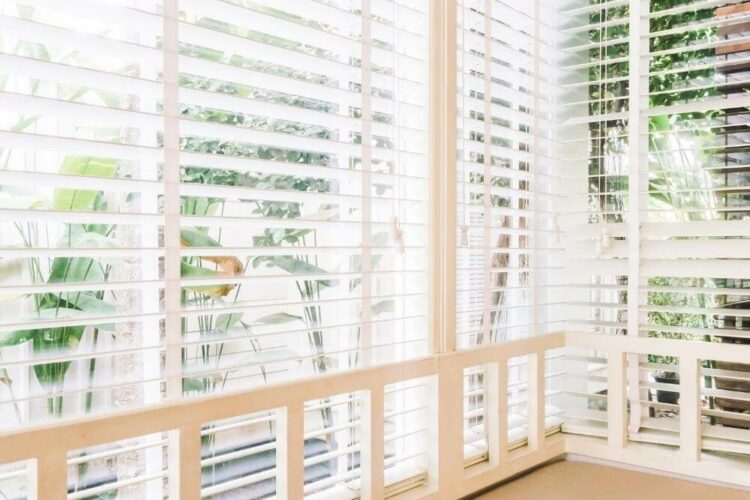 neutral louvered shutters